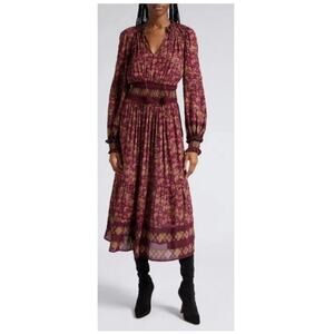 SEA New York Giulia Print Long Sleeve Maxi Dress Size Medium